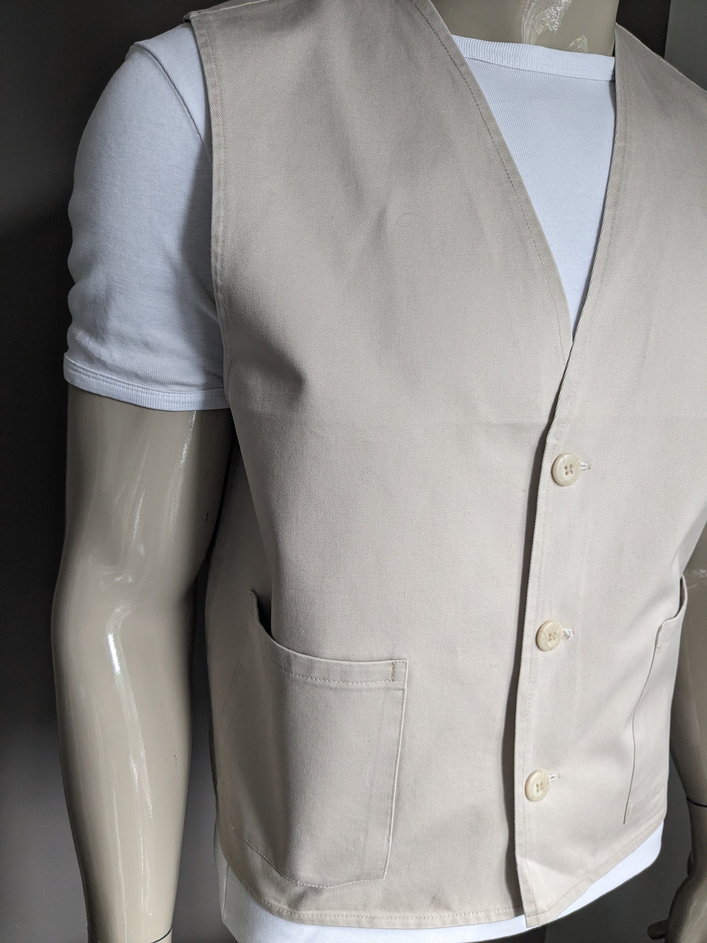 Vintage cotton waistcoat. Beige colored. Size S / M.
