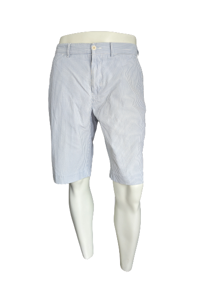 Polo von Ralph Lauren Shorts. Blaues weißes telables Rippenmotiv. Größe W34.