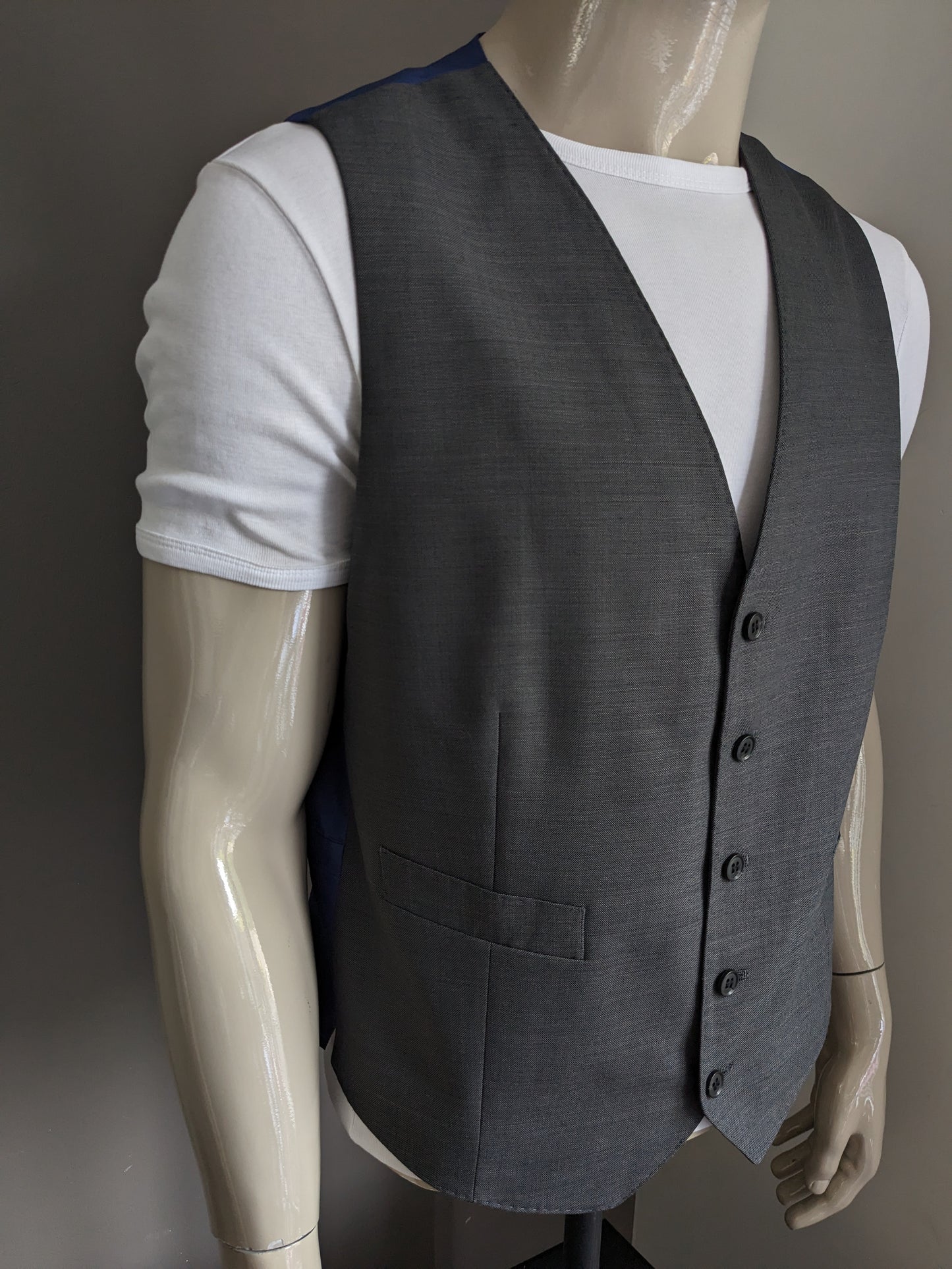 M&S Collection Woolen Wistcoat. Motivo gris. Ajuste a medida. Tamaño L. #326