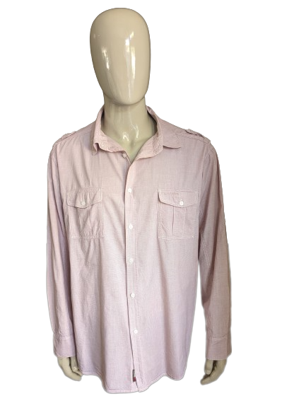 Graghoppers Outdoor-Shirt. Rot-weißes Motiv. Größe XL.