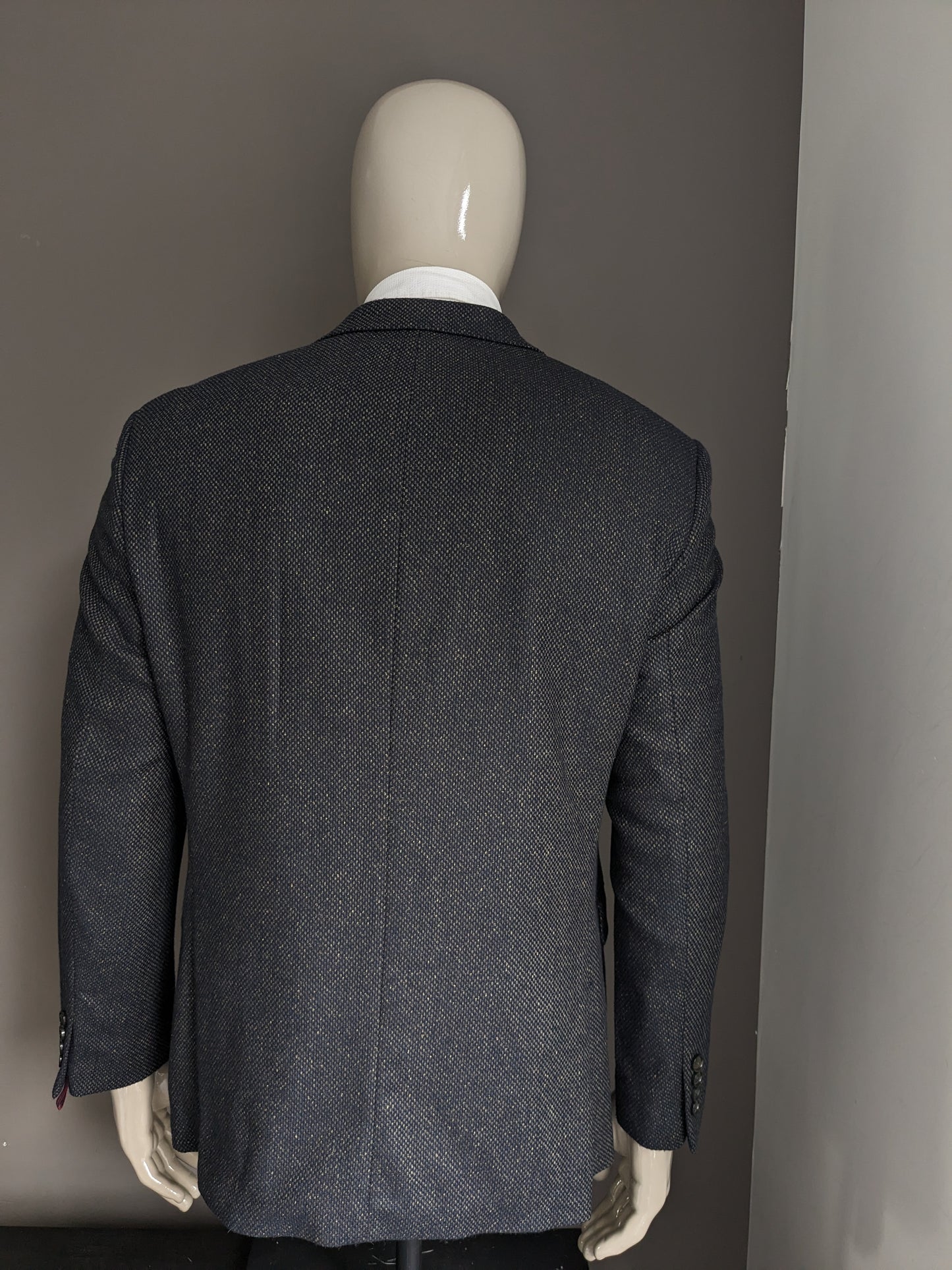 Digel woolen jacket. Green dark blue motif. Size 50 / M.