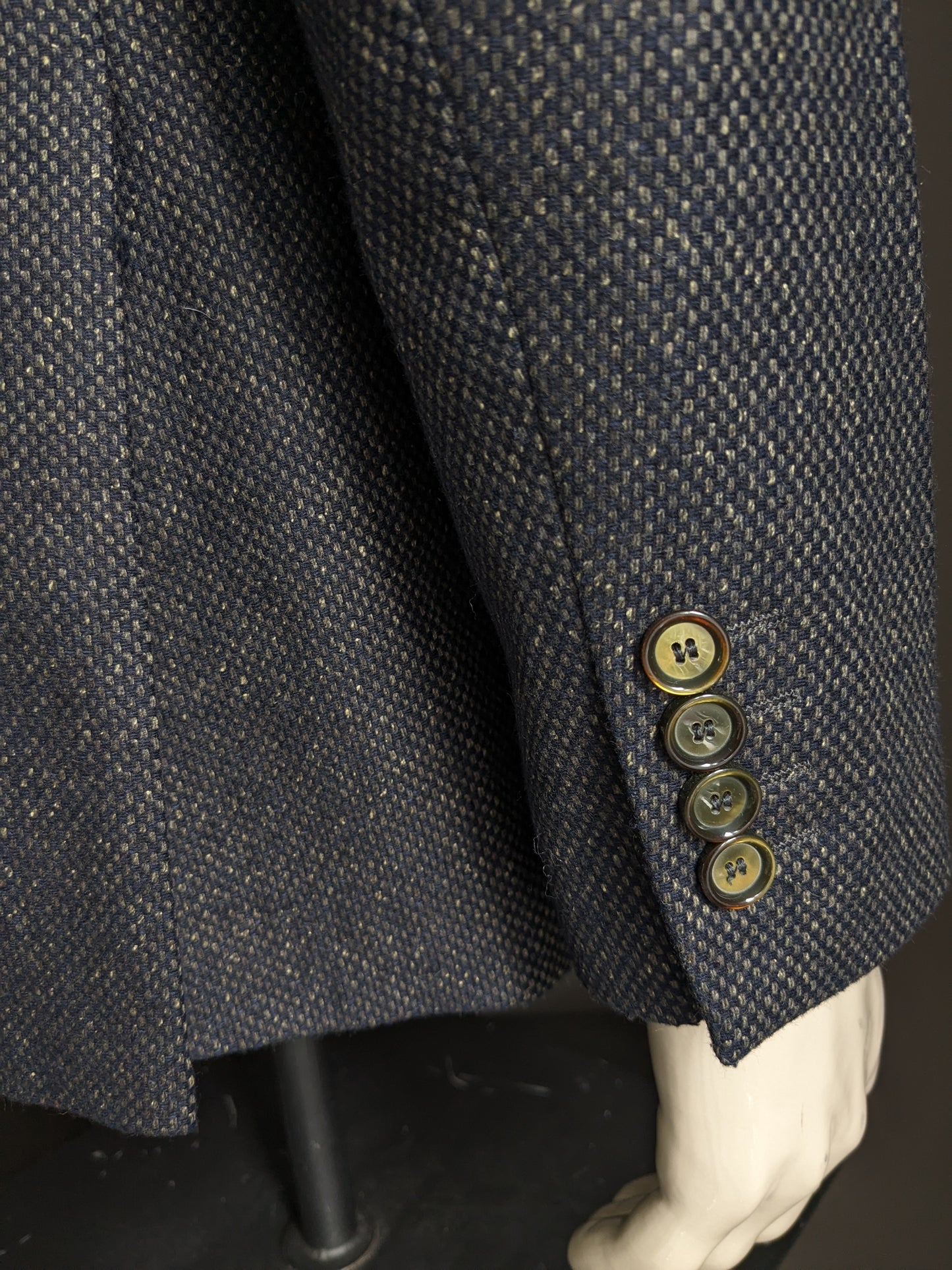 Digel woolen jacket. Green dark blue motif. Size 50 / M.