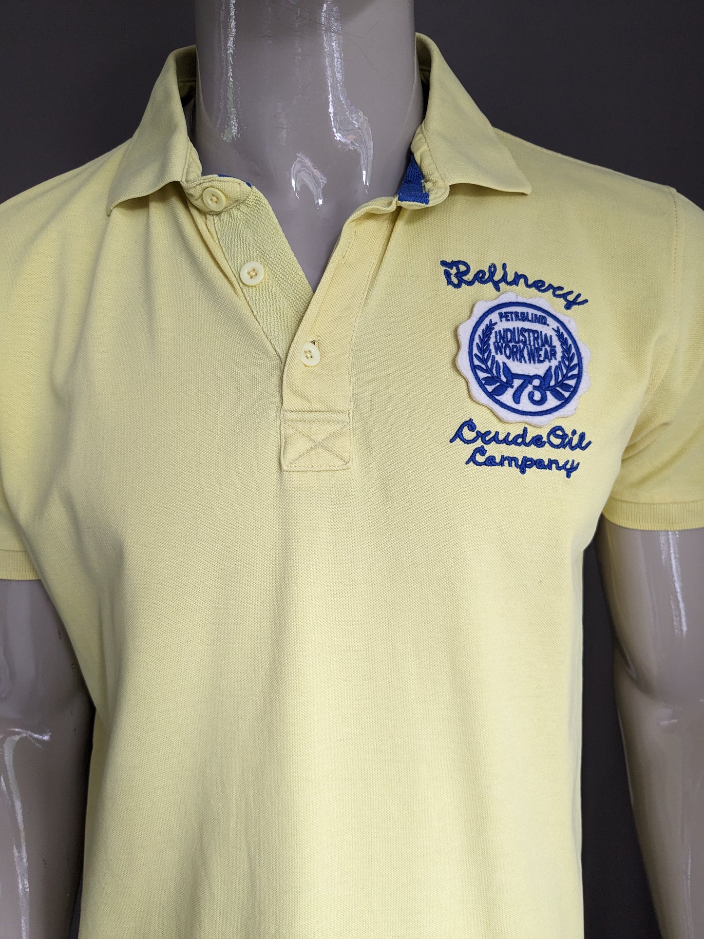 Petrol Polo. Yellow with application. Size XL.