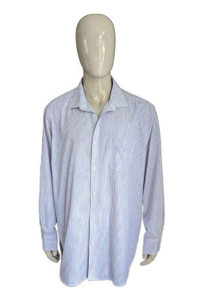 Debenhams Collection overhemd. Rood Blauw Wit geruit. Maat 4XL / XXXXL. Classic Fit.