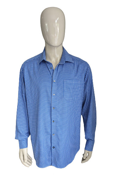 Collezione shirt. Blue white checkered. Size 2XL / XXL. Regular fit.