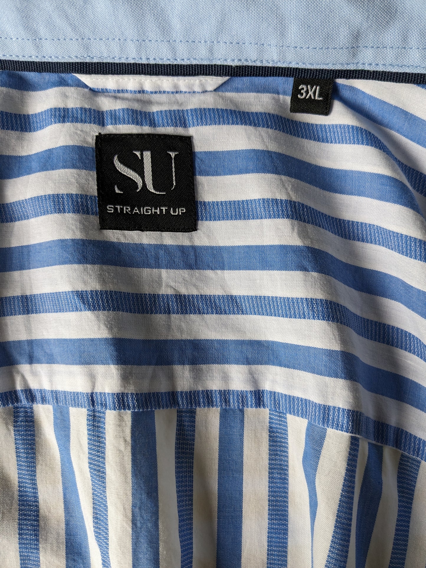 Su Straight up shirt. Blue white striped. Size 3XL / XXXL.