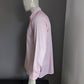 Vintage 70's Brummell overhemd met puntkraag. Roze Beige motief. Maat M.
