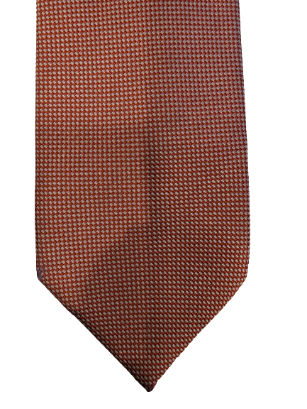 Michaelis zijde stropdas. Wit oranje motief.