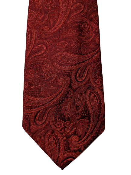 The English Hatter silk tie. Red shiny motif.