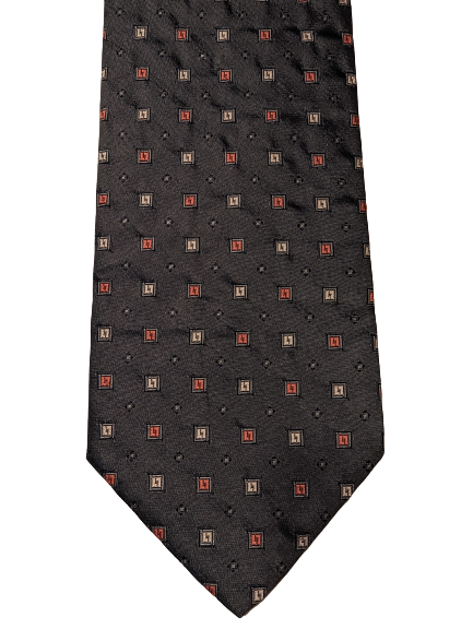 Vintage selection silk tie. Gray shiny motif.