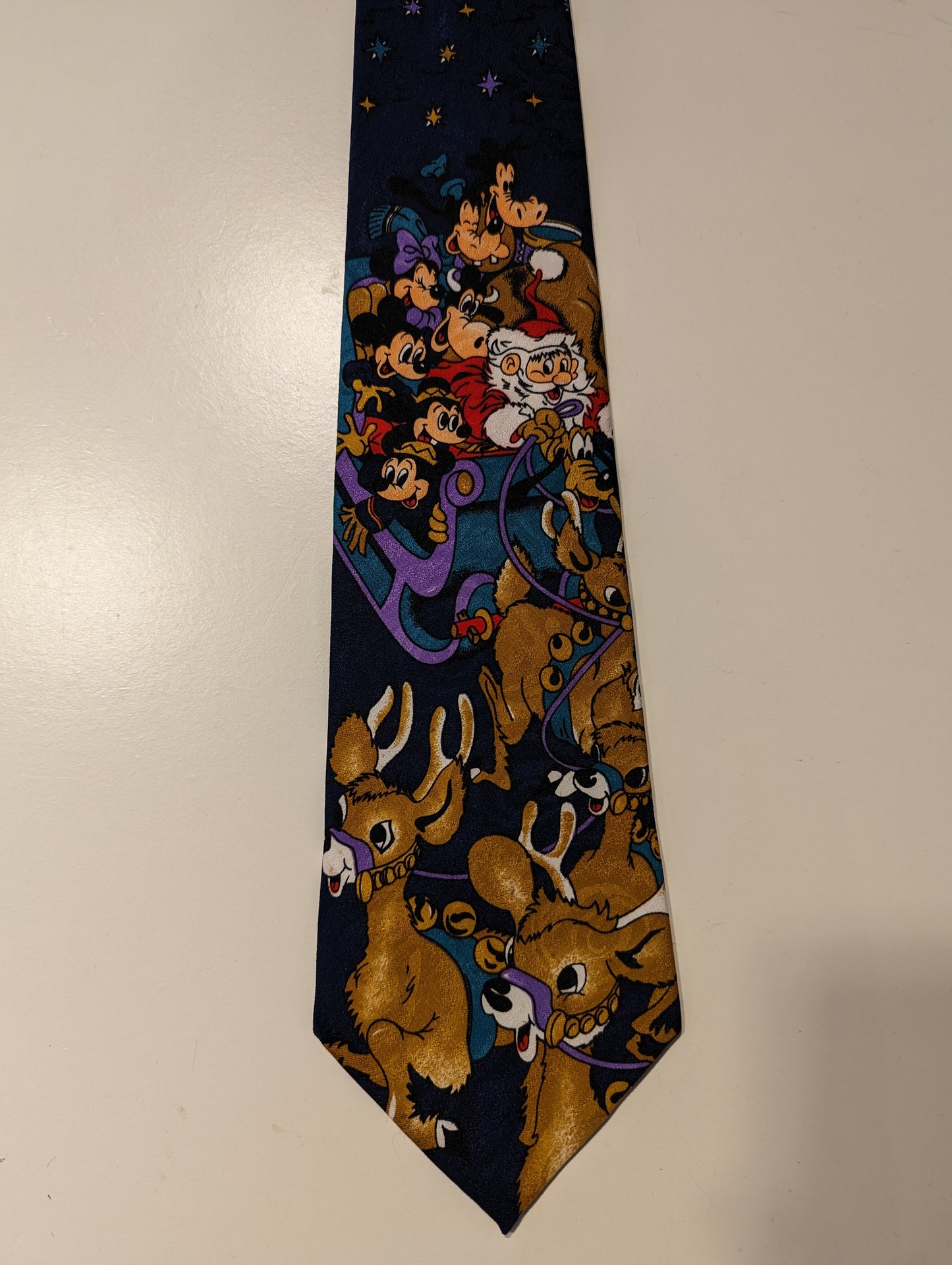 Cravatta in poliestere di Natale Disney Topolino / Plutone.
