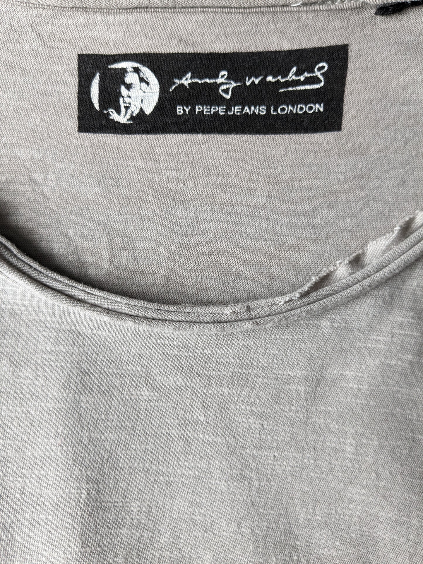 Andy Warhol by Pepe Jeans London shirt. Kaki gemêleerd. Maat L.