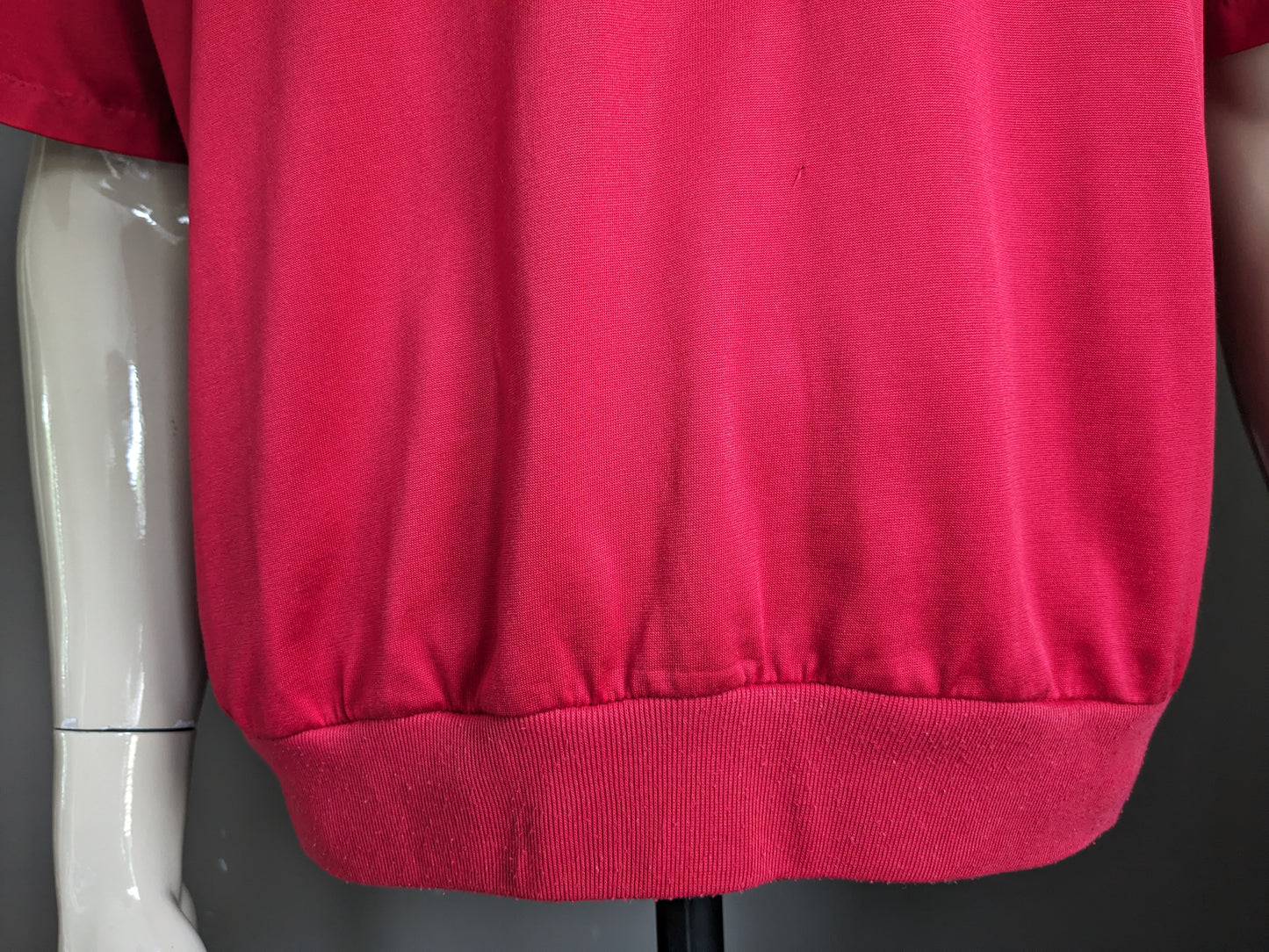 Gianni M di Hajo Vintage Polo con fascia elastica. Rosso colorato. Taglia L / XL.