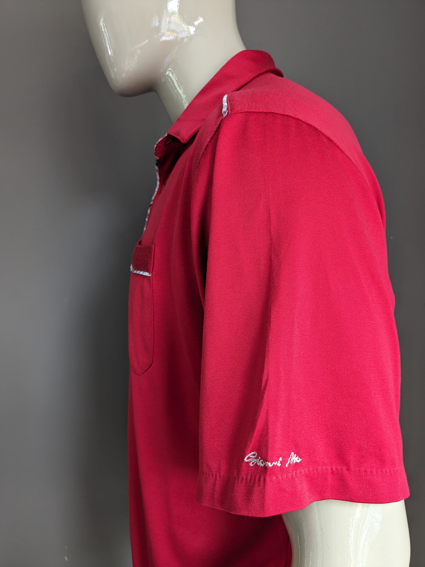 Gianni M di Hajo Vintage Polo con fascia elastica. Rosso colorato. Taglia L / XL.