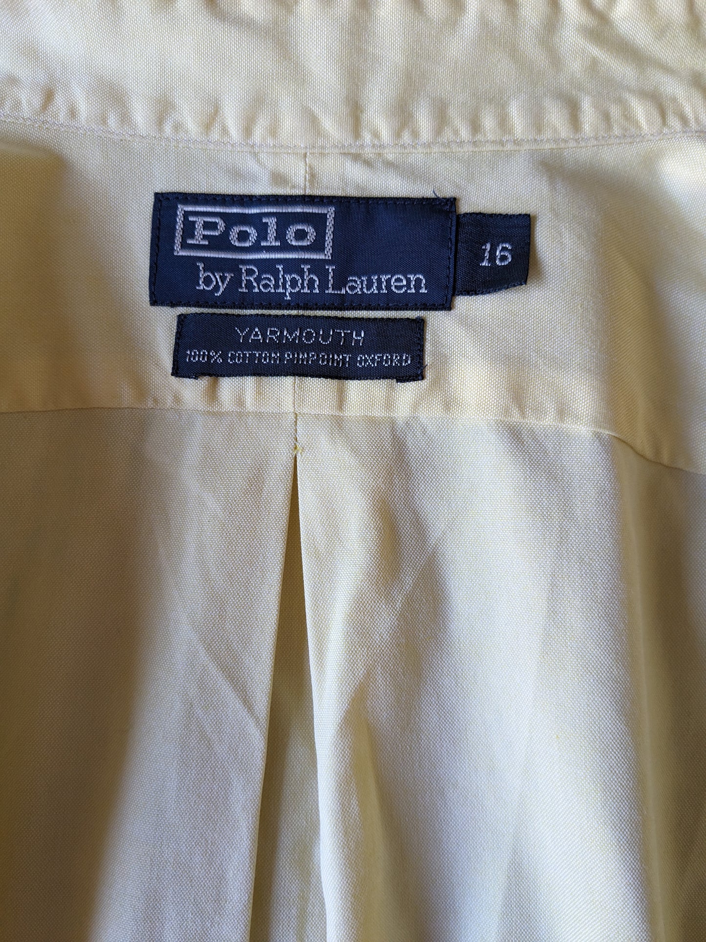 Polo by Ralph Lauren shirt. Yellow. Yarmouth type. Size 2XL / XXL.