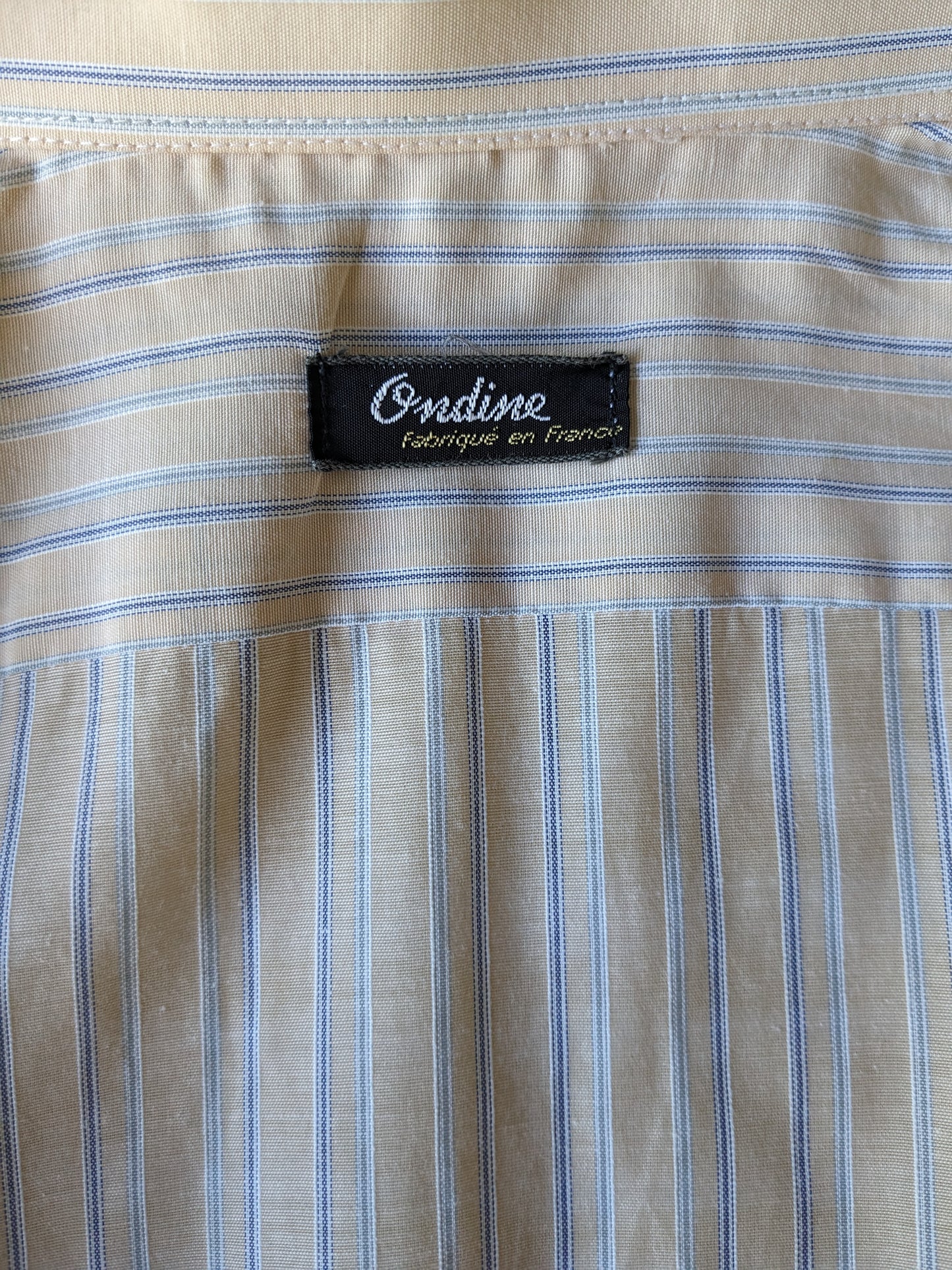 Vintage 70er -Ondine -Shirt. Hellorange blau gestreift. Größe xl.