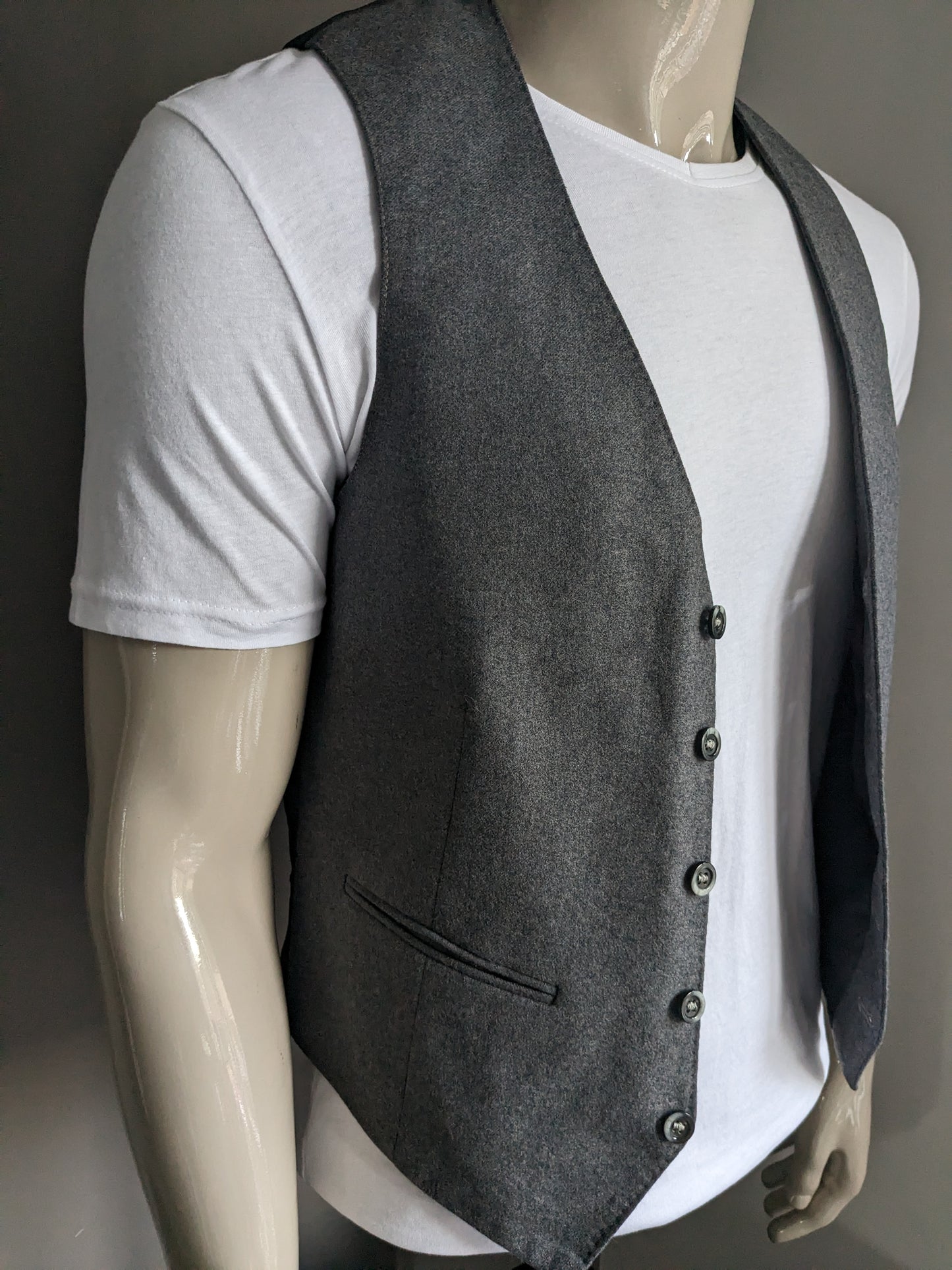 Woolen waistcoat. Gray mixed. Size M. #328