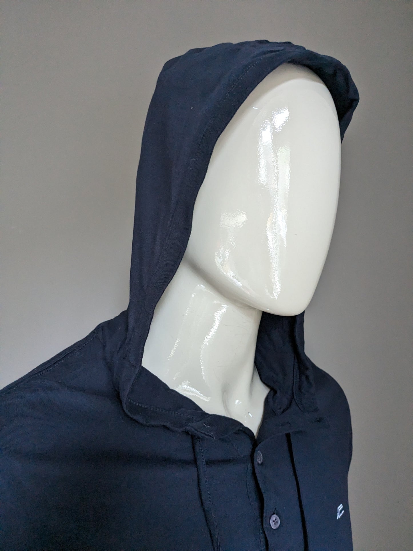 French Connection Hoodie / Longsleeve with hood. Dark blue colored. Size L.