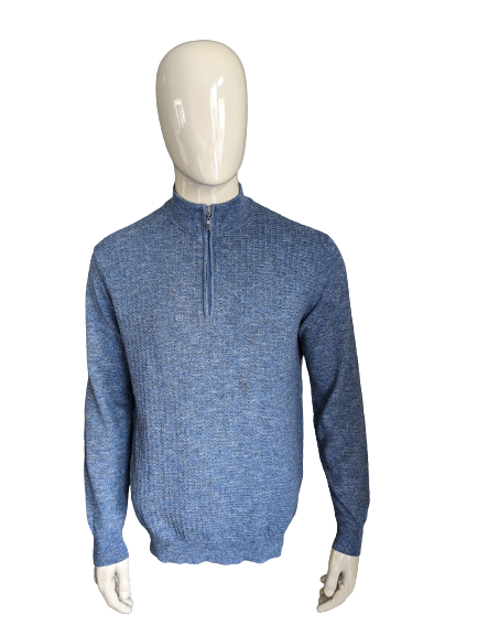 Baileys Pullover mit Reißverschluss. Blaugrau gemischt. Größe L.