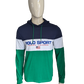 Polo Sport Ralph Lauren Hoodie. dunne stof. Groen Blauw Wit gekleurd. Maat M.