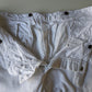 Suit Supply omslag broek met bretels applicaties. Wit gekleurd. Maat 27 (54 / L)
