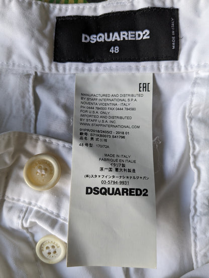 Hose von Dsquared2 mit elastischem Bund. Weiß gefärbt. Größe 48 / M.
