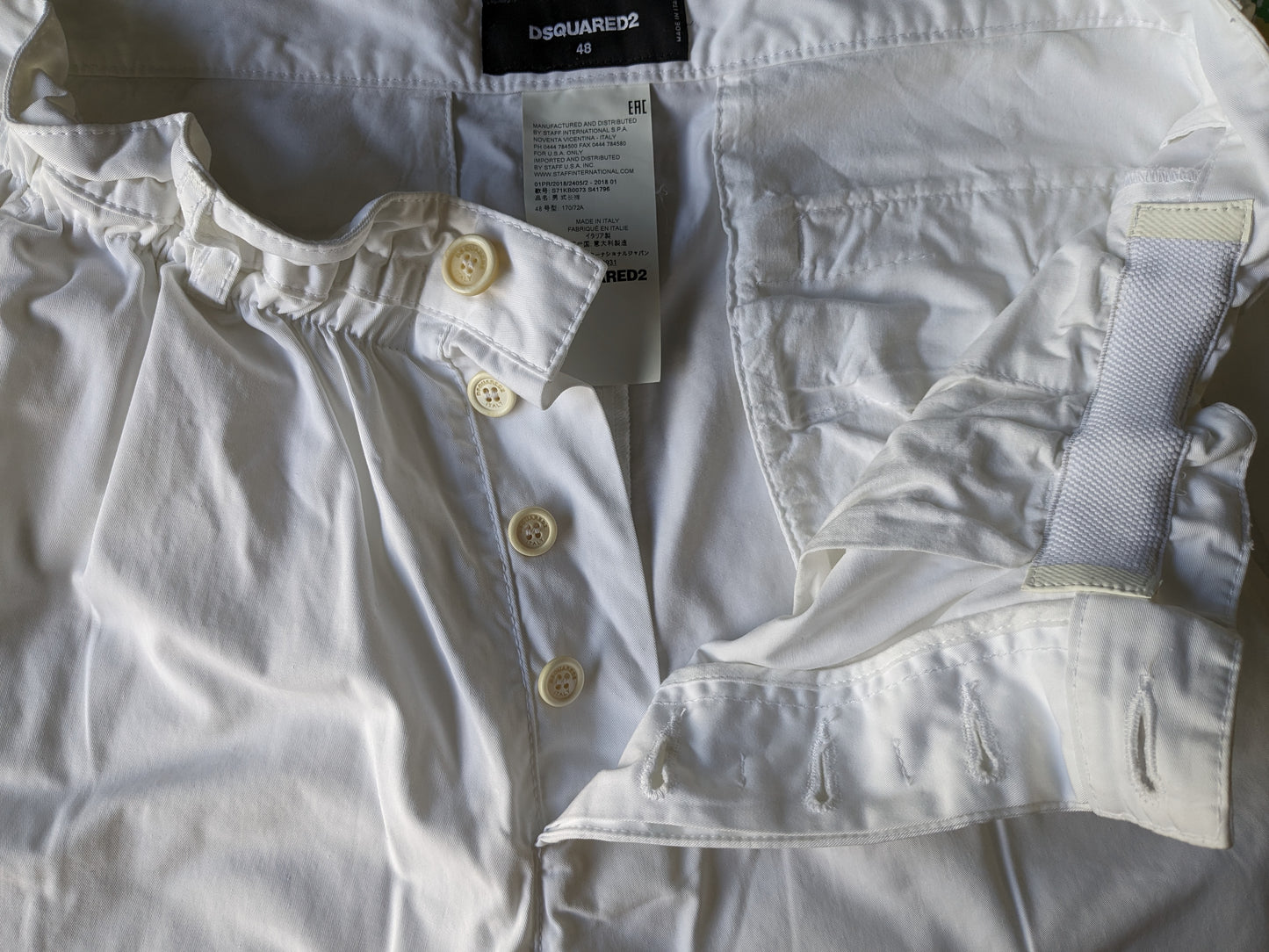 Pantalone Dsquared2 con elastico in vita. Di colore bianco. Taglia 48.M.