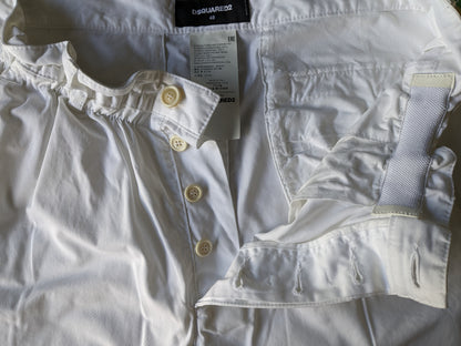 Hose von Dsquared2 mit elastischem Bund. Weiß gefärbt. Größe 48 / M.