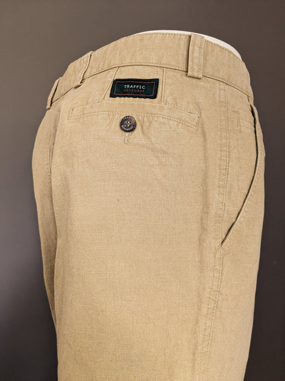 Traffic Menswear pants / trousers. Beige motif. Size 51 / M-L.