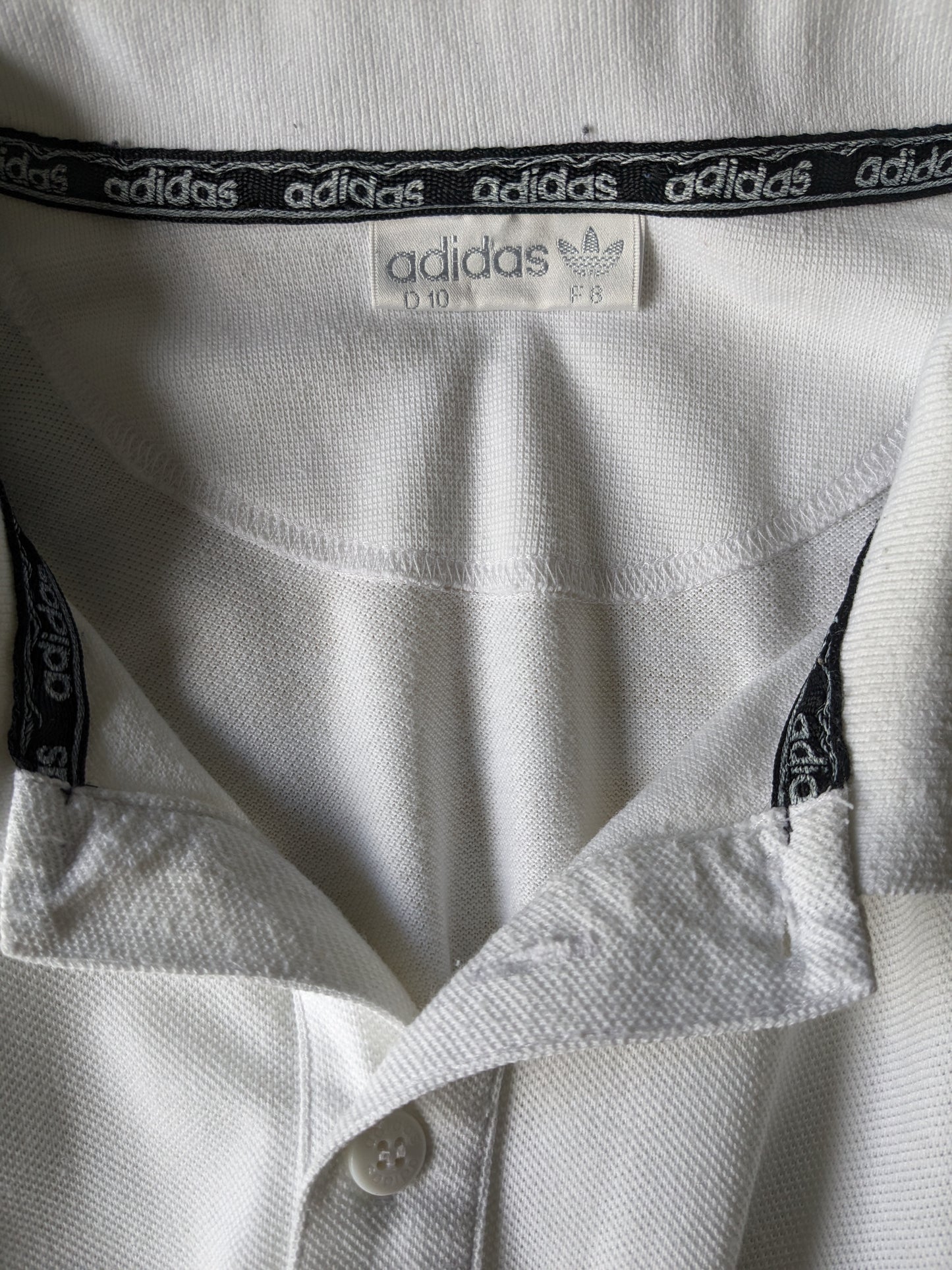 Vintage Adidas Original polo. Wit gekleurd. Maat 2XL / XXL.