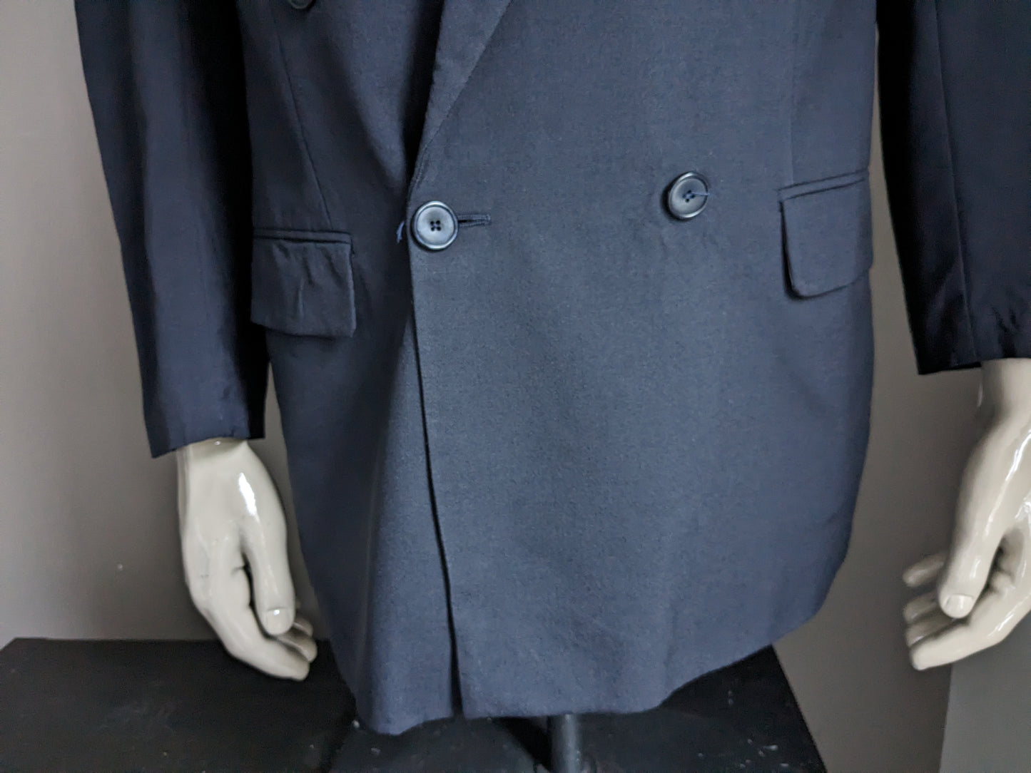 Vintage McGregor Woolen Double Breasted Jacke dunkelblau gefärbt. Größe 26 (52 / l).