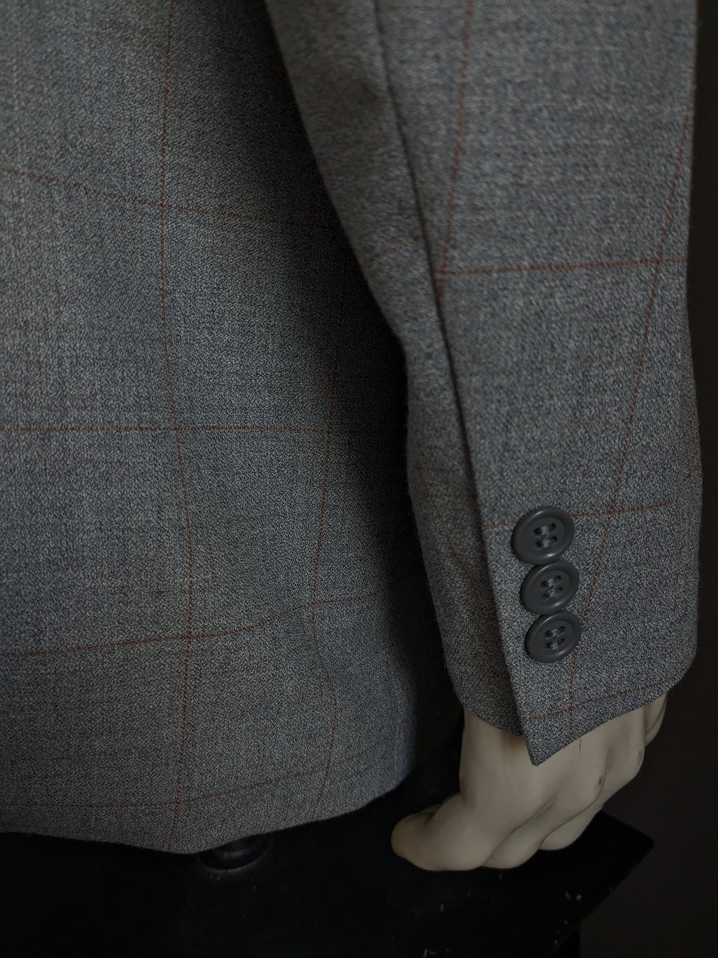 Vintage woolen Bartlett & Walker jacket. Gray brown checked. Size 52 / L.