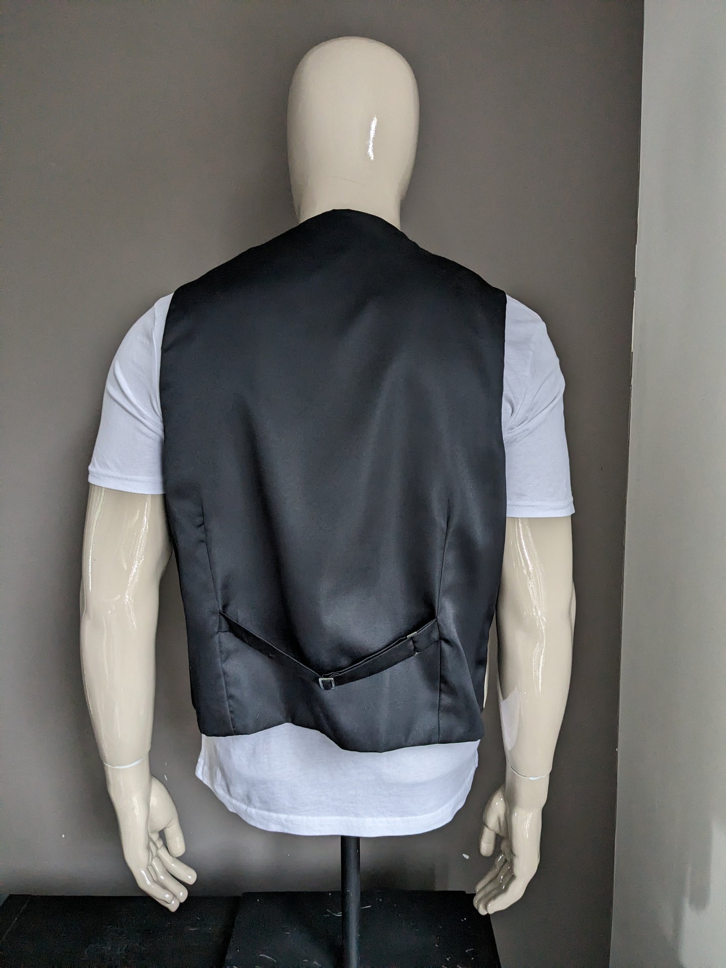 FH waistcoat. Beige motif. Black back. Size XL.