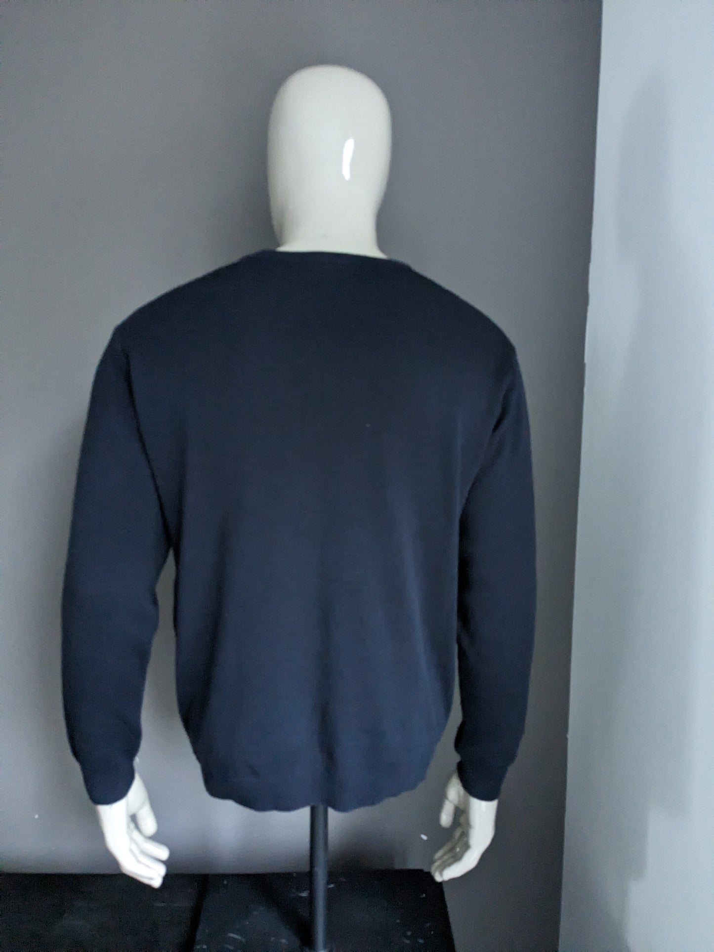 Look vintage Dunnes Cable Sweater. Colorato blu scuro. Taglia M.