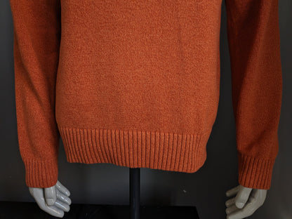Pull Tommy Hilfiger. Orange mélangée. Taille M.