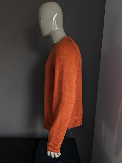 Pull Tommy Hilfiger. Orange mélangée. Taille M.
