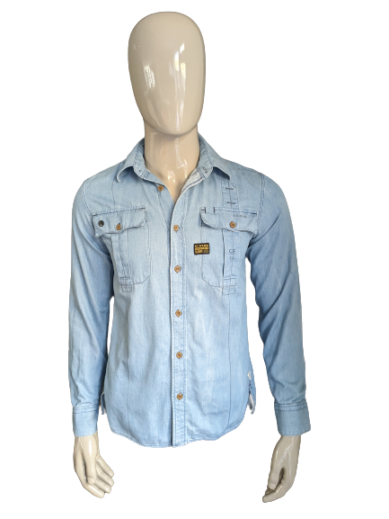 G-Star Raw Jeanshemd. Hellblau gefärbt. Größe S.