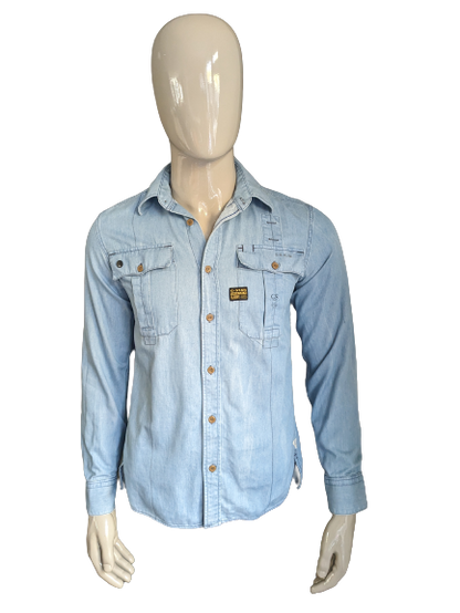 G-Star Raw Jeanshemd. Hellblau gefärbt. Größe S.