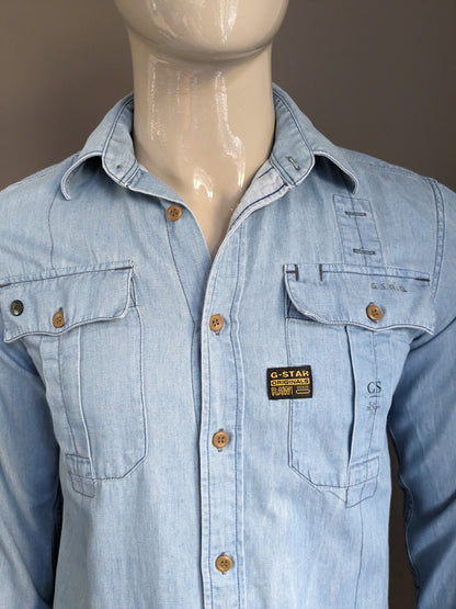 G-Star Raw Jeanshemd. Hellblau gefärbt. Größe S.
