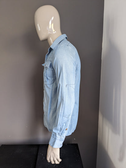 G-Star Raw Jeanshemd. Hellblau gefärbt. Größe S.
