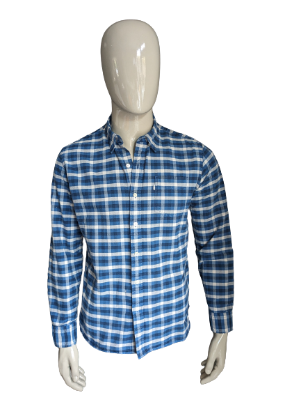 Levi's Flanellhemd. Blau-weiß kariert. Größe L.