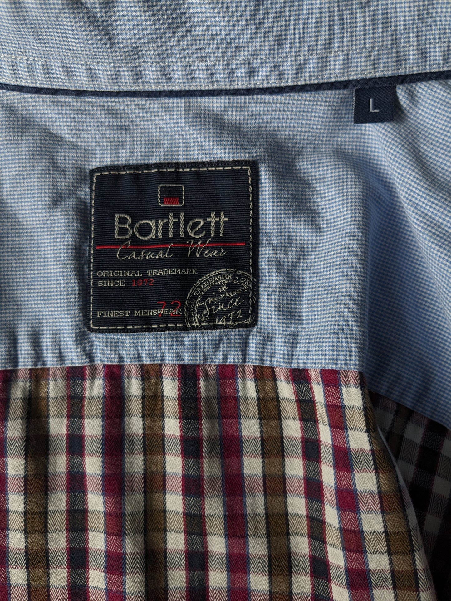 Bartlett Shirt. Noir brun violet bloqué. Taille L.