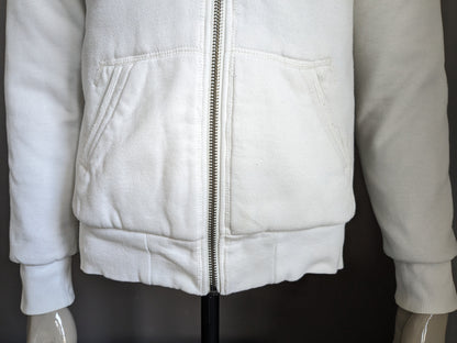Dick gefütterter, warmer Cardigan von Brunotti mit Kapuze. Weiß. Größe S.