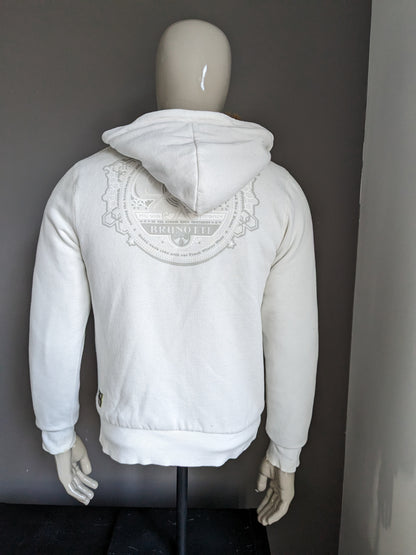 Dick gefütterter, warmer Cardigan von Brunotti mit Kapuze. Weiß. Größe S.