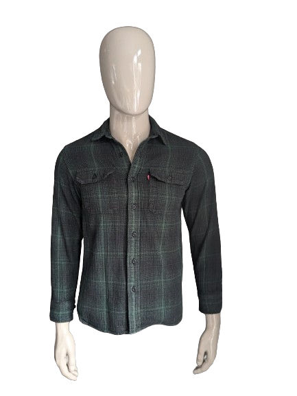 Chemise en flanelle Levi's. Vert Noir coché. Taille S. Détendu.