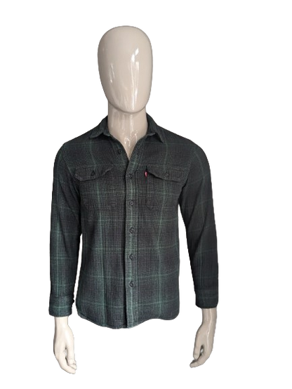 Chemise en flanelle Levi's. Vert Noir coché. Taille S. Détendu.