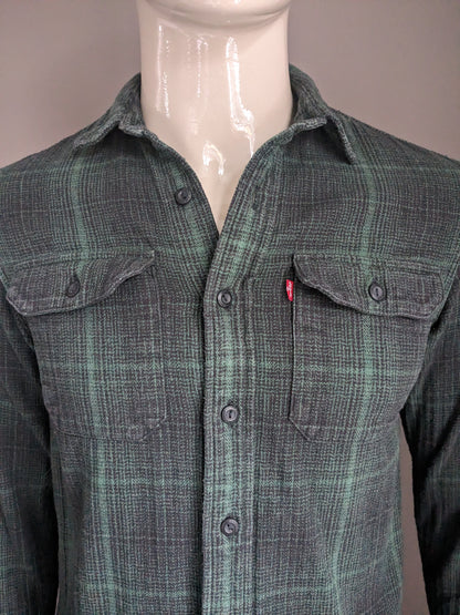 Chemise en flanelle Levi's. Vert Noir coché. Taille S. Détendu.