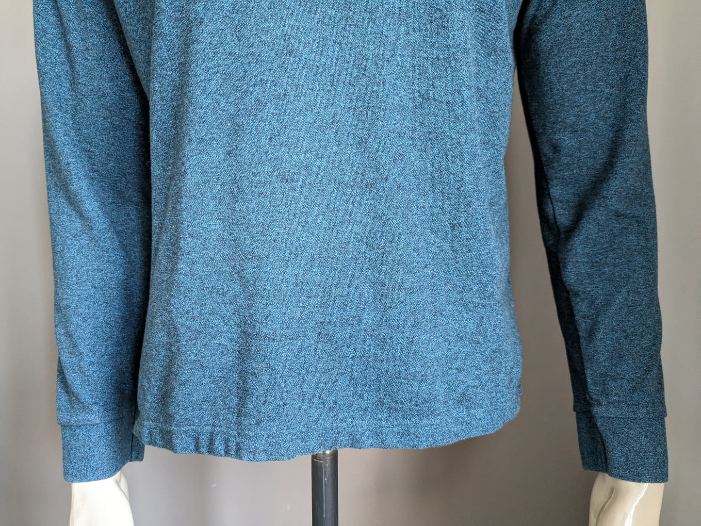 Pull polo de la collection M&S. Vert Bleu mélangé. Taille M.