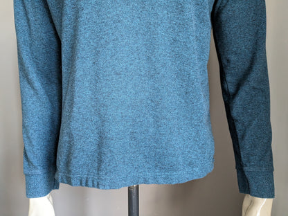 Pull polo de la collection M&S. Vert Bleu mélangé. Taille M.