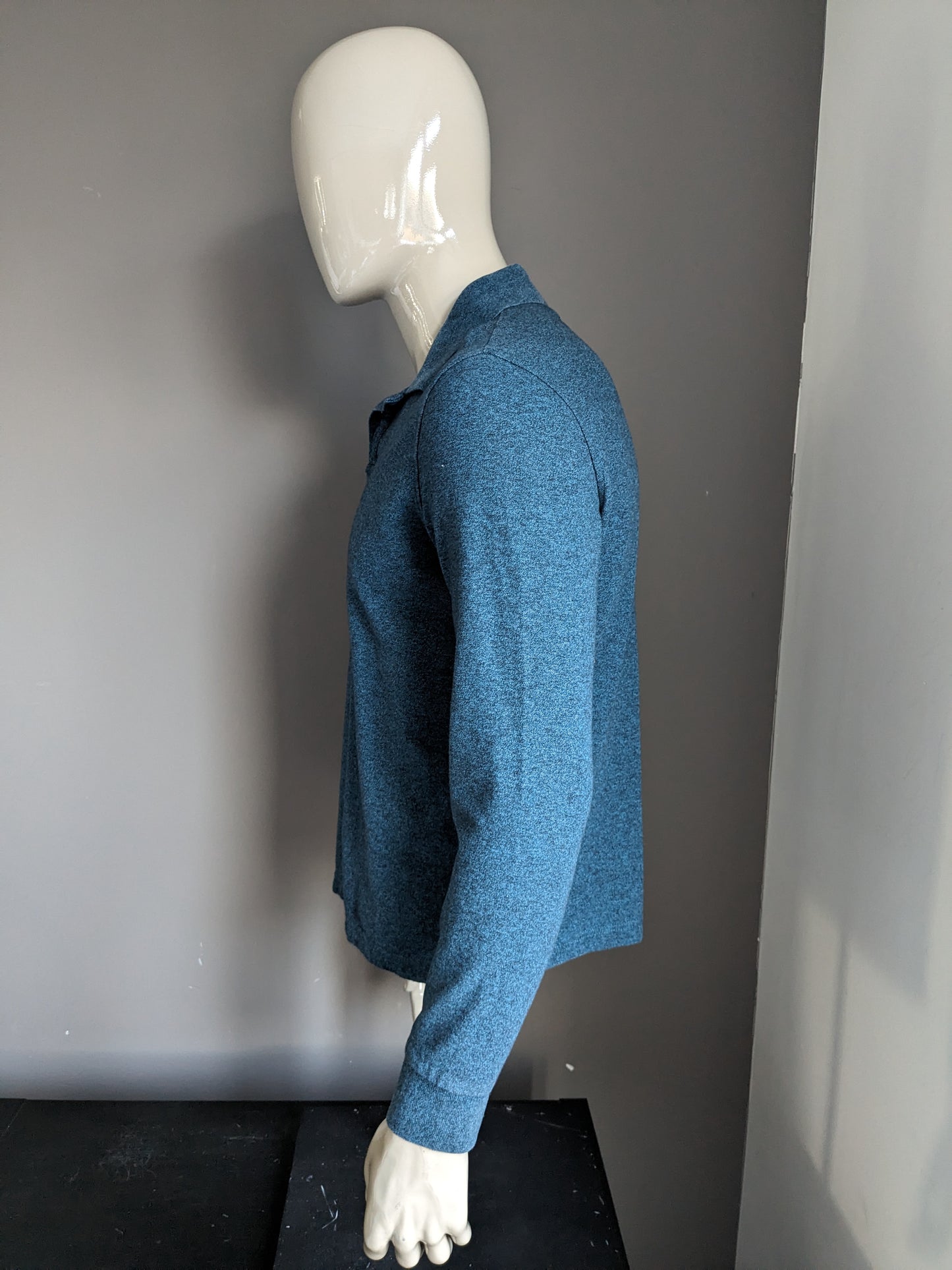 Pull polo de la collection M&S. Vert Bleu mélangé. Taille M.